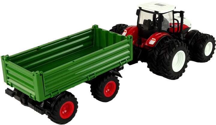 Traktor zdalnie sterowany LEAN Toys z przyczepą 1:24 Czarno-zielony (5905679075173) - obraz 4