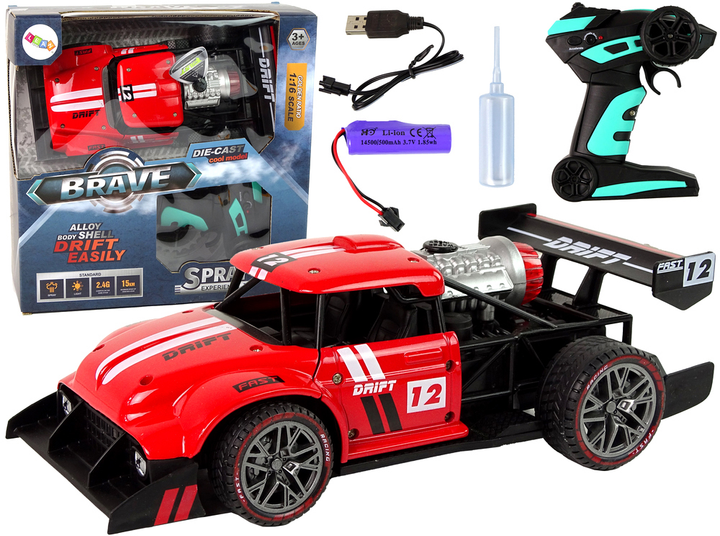 Auto sportowe zdalnie sterowane LEAN Toys 1:16 Czerwone (5905515355957) - obraz 2