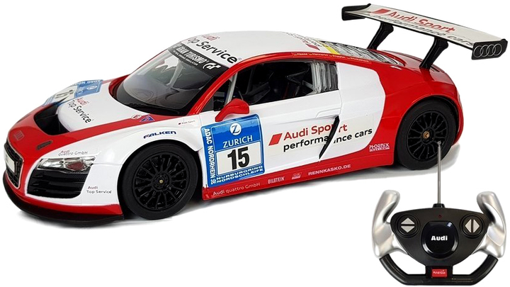 Samochód zdalnie sterowany Rastar Audi R8 LMS 1:14 Biało-czerwony (5904204751711) - obraz 3