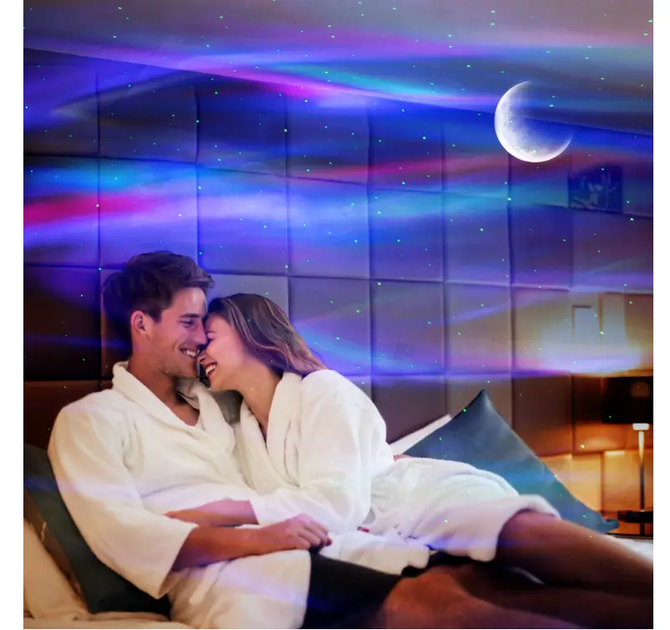 Проєктор нічник зоряного неба з блютузом і колонкою Aurora Moon Star Projector - изображение 6