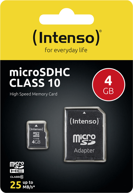 Karta pamięci Intenso microSDHC Class 10 4GB + adapter SD (3413450) - obraz 4