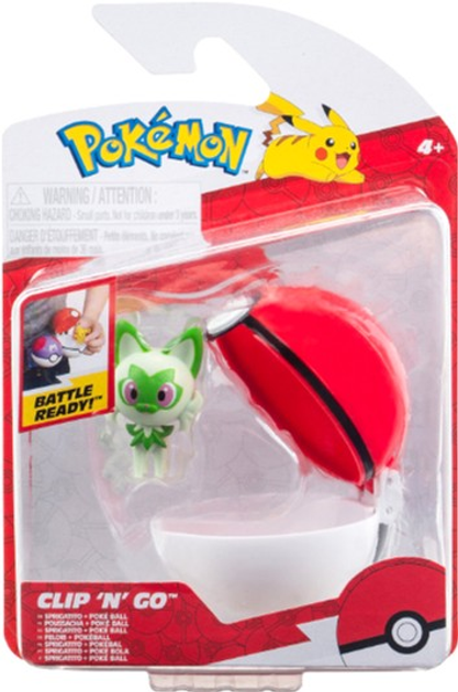 Фігурки для ігор Pokemon Clip N Go Sprigatito and Poke Ball (0191726709718) - зображення 1