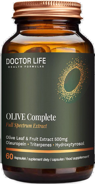 Suplement diety Doctor Life Olive Complete Full Spectrum z liści i owoców oliwki 60 kapsułek (5905692385549) - obraz 1