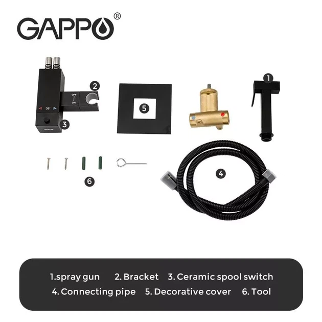 Гігієнічний душ GAPPO G7207-60 із термостатом, чорний G7207-60 - изображение 9