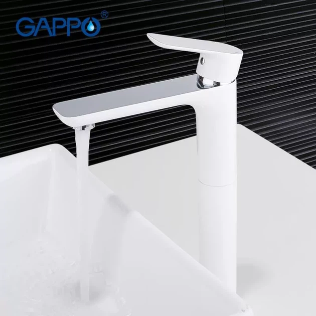 Змішувач для умивальника GAPPO G1048-2, білий/хром G1048-2 - изображение 3