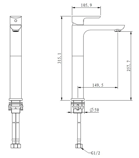 Змішувач для умивальника GAPPO G1048-2, білий/хром G1048-2 - изображение 6