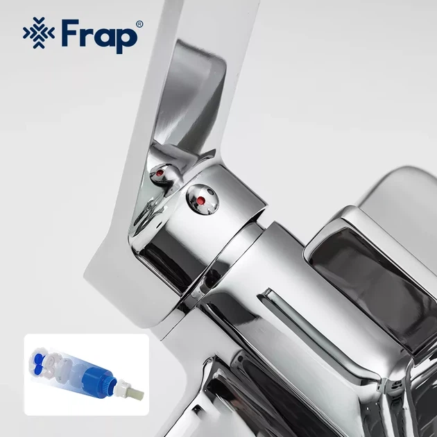 Душева система Frap F2461, поворотний вилив - перемикач на лійку, 3 режими, білий/хром F2461 - зображення 5