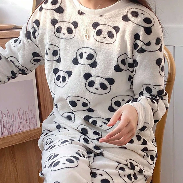 Жіноча піжама Lesko Panda L теплий костюм для дому - Фото 2 Жіноча піжама Lesko Panda L теплий костюм для дому - зображення 2