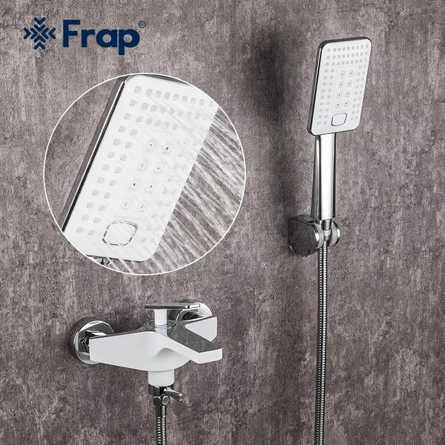 Змішувач для ванни Frap F3258, білий/хром F3258 - изображение 4