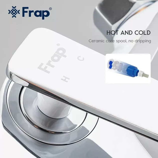 Змішувач для ванни Frap F3258, білий/хром F3258 - изображение 5