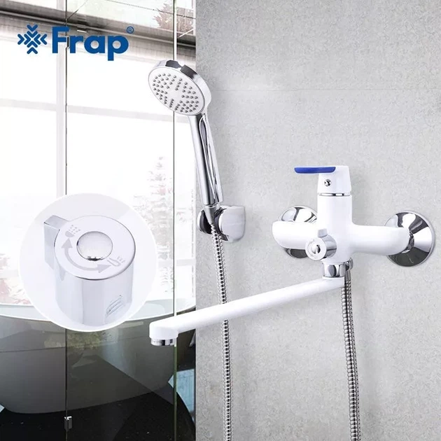 Змішувач для ванни Frap F2234, білий/хром F2234 - Фото 4 Змішувач для ванни Frap F2234, білий/хром F2234 - изображение 4