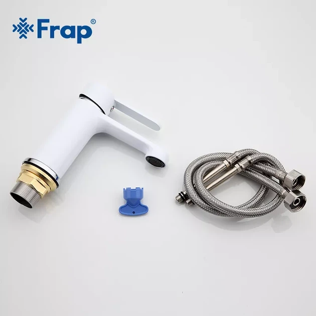 Змішувач для умивальника Frap F1041, білий/хром F1041 - Фото 4 Змішувач для умивальника Frap F1041, білий/хром F1041 - изображение 4