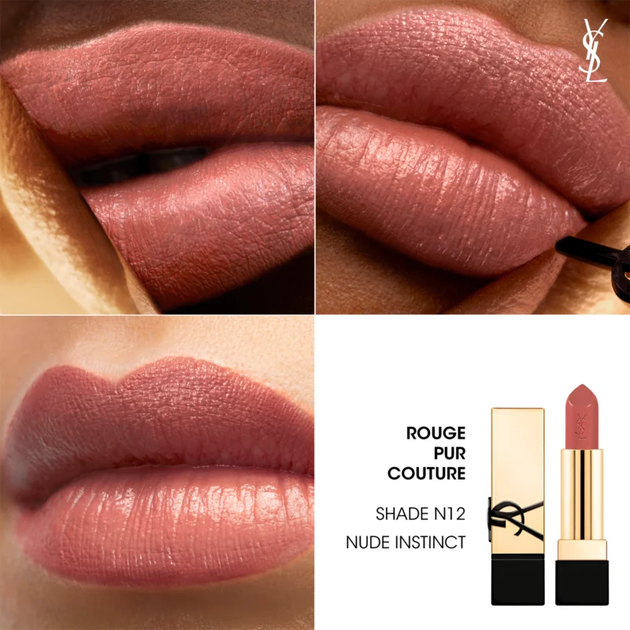 Помада для губ Yves Saint Laurent Rouge Pur Couture Caring Satin Lipstick N12 Nude Instinct 3.8g - изображение 3
