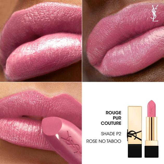 Помада для губ Yves Saint Laurent Rouge Pur Couture Caring Satin Lipstick P2 Rose No Taboo 3.8g - изображение 3