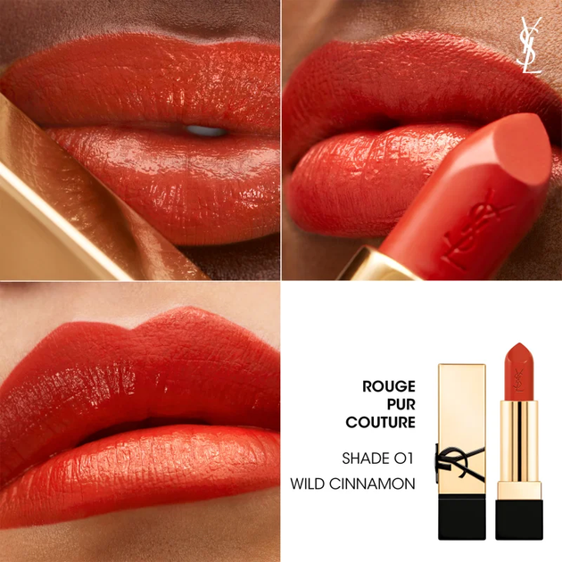 Помада для губ Yves Saint Laurent Rouge Pur Couture Caring Satin Lipstick O1 Wild Cinnamon 3.8g - изображение 3