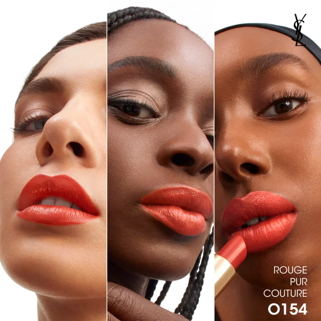 Помада для губ Yves Saint Laurent Rouge Pur Couture Caring Satin Lipstick O154 Orange Fatal 3.8g - изображение 4