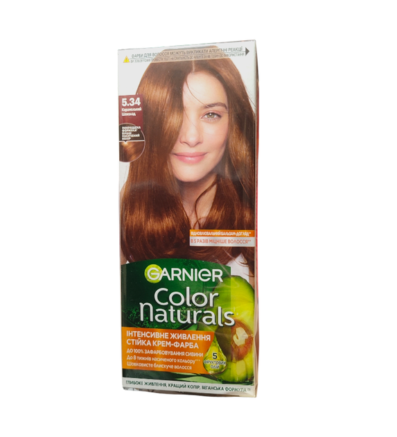 Фарба для волосся GARNIER Color Naturals 5.34 Карамельний шоколад - Фото 1 Фарба для волосся GARNIER Color Naturals 5.34 Карамельний шоколад - зображення 1