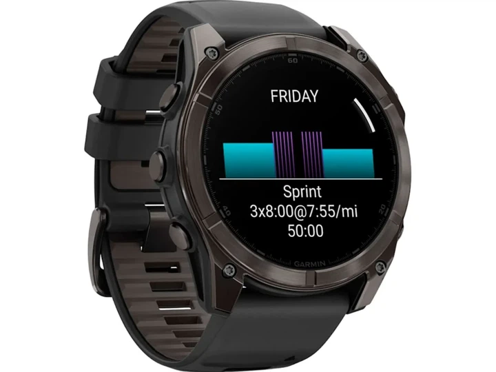 Спортивний годинник Garmin Fenix 8 51mm AMOLED Sapphire Carbon Gray DLC Titanium w. Black/Pebble Gray S. Band (010-02905-20/21) - Фото 2 Спортивний годинник Garmin Fenix 8 51mm AMOLED Sapphire Carbon Gray DLC Titanium w. Black/Pebble Gray S. Band (010-02905-20/21) - изображение 2
