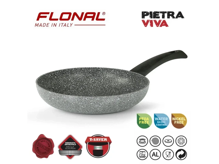 Сковорода звичайна FLONAL Pietra Viva 24 см (PV8PS2470) - Фото 6 Сковорода звичайна FLONAL Pietra Viva 24 см (PV8PS2470) - изображение 6