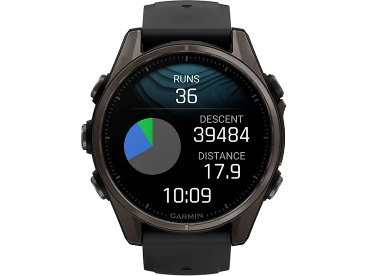 Спортивний годинник Garmin Fenix 8 43mm AMOLED Sapphire Carbon Gray DLC Tit. w. Black/Pebble Gray S. Band (010-02903-20/21) - изображение 2