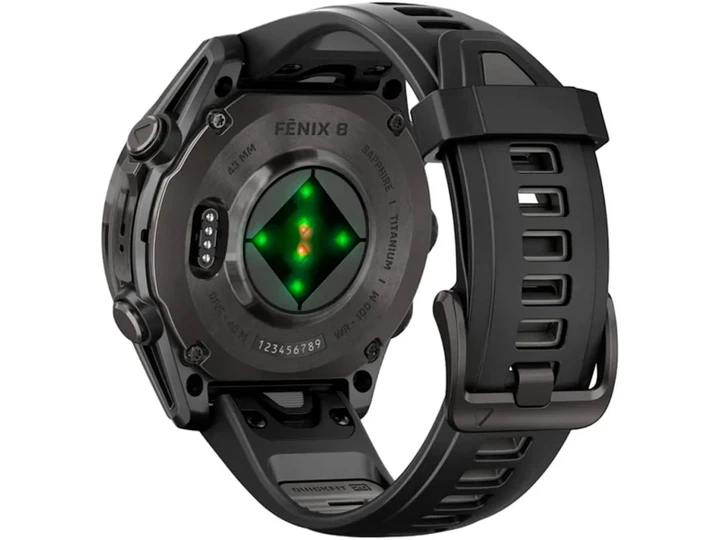Спортивний годинник Garmin Fenix 8 43mm AMOLED Sapphire Carbon Gray DLC Tit. w. Black/Pebble Gray S. Band (010-02903-20/21) - изображение 5