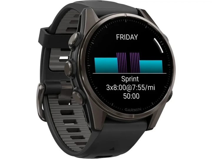 Спортивний годинник Garmin Fenix 8 43mm AMOLED Sapphire Carbon Gray DLC Tit. w. Black/Pebble Gray S. Band (010-02903-20/21) - изображение 9