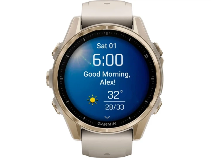Спортивний годинник Garmin Fenix 8 43mm AMOLED Sapphire Soft Gold w. Fog Gray/Dark Sandstone S. Band (010-02903-10/11) - изображение 9