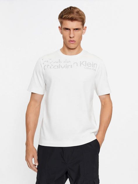 Koszulka męska basic Calvin Klein 00GMF3K141-DE0 S Szara (8720108330855) - obraz 1