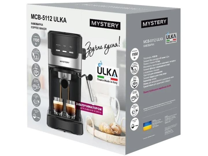 Ріжкова кофеварка еспресо Mystery MCB-5112 ULKA - зображення 10