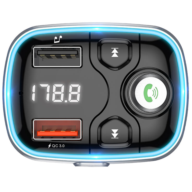 Автомобильный FM-Трансмиттер модулятор в машину Bluetooth BOROFONE BC32 |2USB 2.4A| Черный - изображение 5