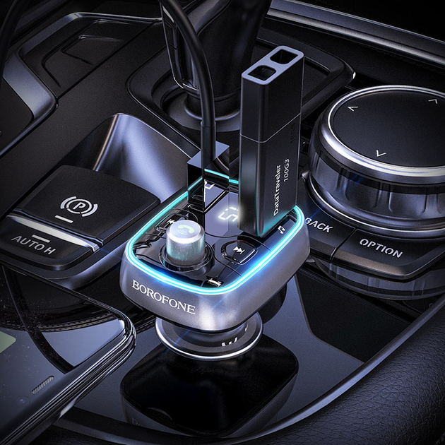 Автомобильный FM-Трансмиттер модулятор в машину Bluetooth BOROFONE BC32 |2USB 2.4A| Черный - изображение 7