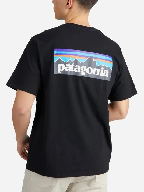 Koszulka męska długa Patagonia P-6 Logo Responsibili-Tee "Black" 38504-BLK L Czarna (192964185210) - obraz 2