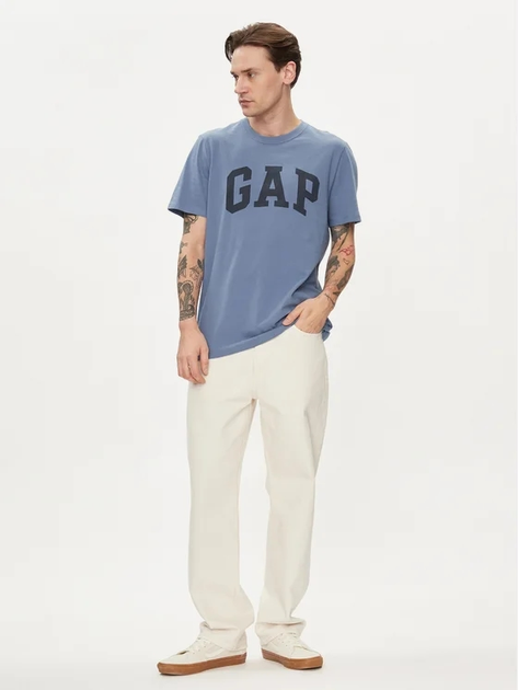 Футболка бавовняна довга чоловіча GAP 856659-02 L Cиня (1200132704152) - зображення 3