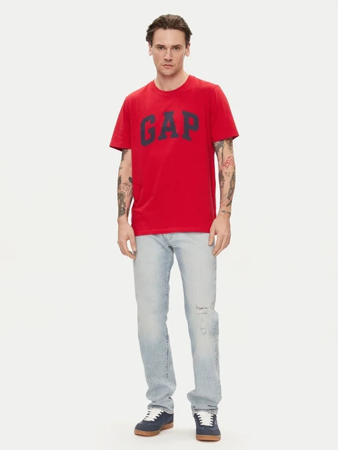 T-shirt męski bawełniany długi GAP 856659-05 S Czerwony (1200132704183) - obraz 3