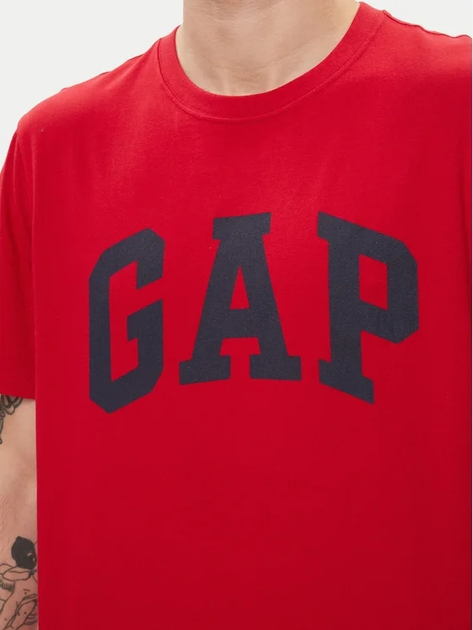 T-shirt męski bawełniany długi GAP 856659-05 S Czerwony (1200132704183) - obraz 4