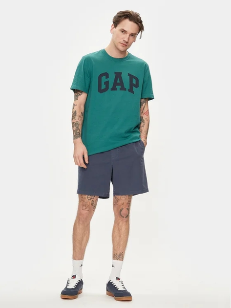 Футболка бавовняна довга чоловіча GAP 856659-06 XL Зелена (1200132689503) - зображення 3