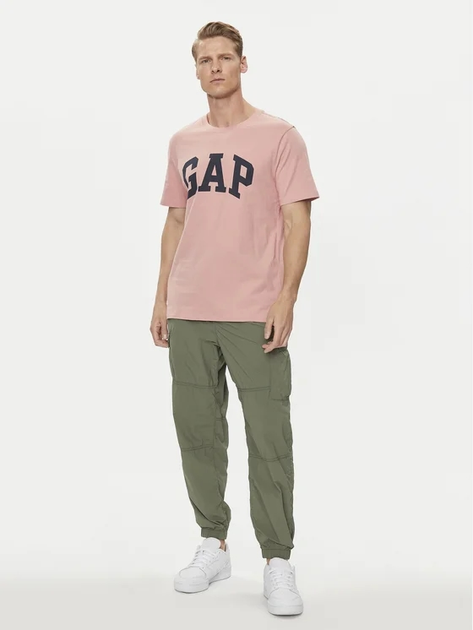 Футболка бавовняна довга чоловіча GAP 856659-07 XL Світло-Розовая (1200132704268) - зображення 3