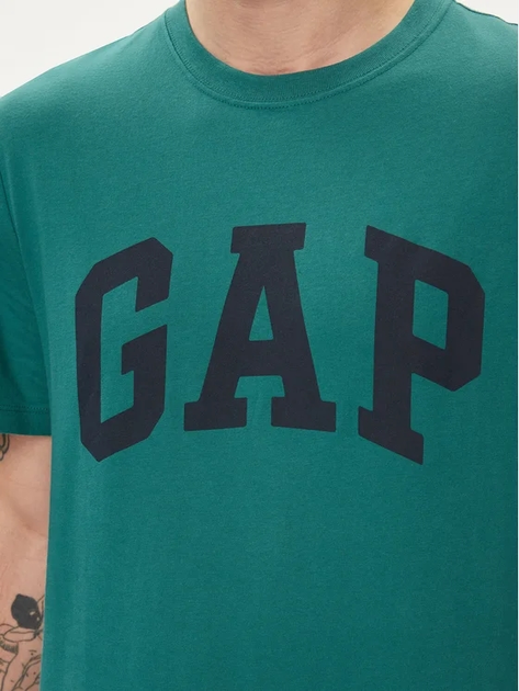 Футболка бавовняна довга чоловіча GAP 856659-06 XL Зелена (1200132689503) - зображення 4