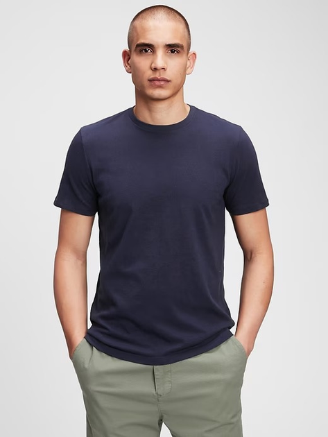T-shirt męski długi bawełniany GAP 440775-01 2XL Granatowy (1200034719155) - obraz 4
