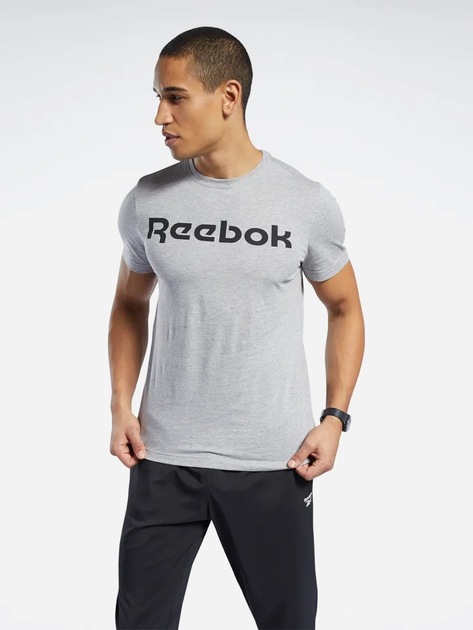 Koszulka męska bawełniana Reebok Gs Reebok Linear Rea 100038780 S Szara (4062051840420) - obraz 1