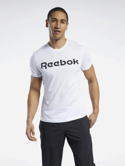 Футболка бавовняна довга чоловіча Reebok Gs Reebok Linear Rea 100038781 XL Біла (4062051838380) - зображення 1