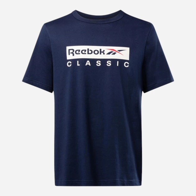 Футболка бавовняна довга чоловіча Reebok Gs Reebok Classic Ss 100070394 S Темно-синя (4066761053262) - зображення 6