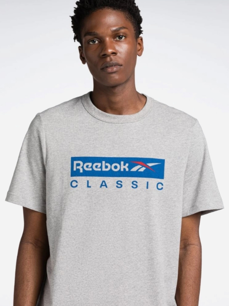 Футболка бавовняна довга чоловіча Reebok Gs Reebok Classic Ss 100071169 M Сіра (4066761060840) - зображення 4