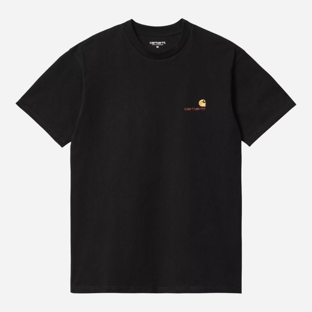 Футболка бавовняна довга чоловіча Carhartt WIP S/S American Script I029956-89XX S Чорна (4064958087052) - зображення 4