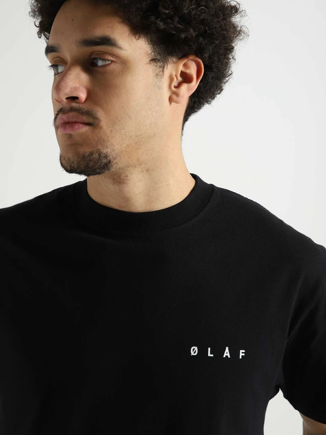 Футболка бавовняна довга чоловіча Olaf Face M990104 S Чорна (8720104770150) - зображення 3