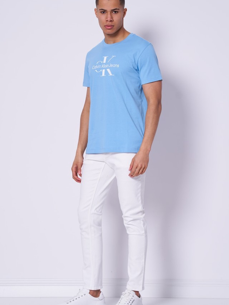 Футболка бавовняна чоловіча Calvin Klein Jeans J30J325190-CEZ M Голуба (8720109341850) - зображення 3