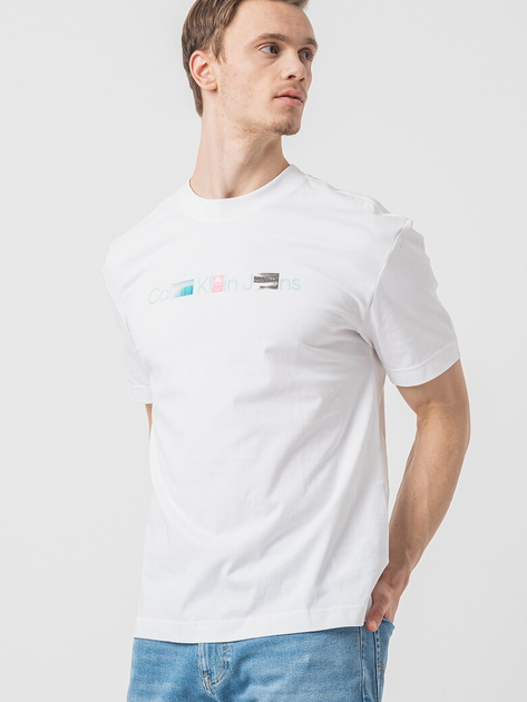 Футболка бавовняна чоловіча Calvin Klein Jeans J30J325195-YAF 2XL Біла (8720109354850) - зображення 3