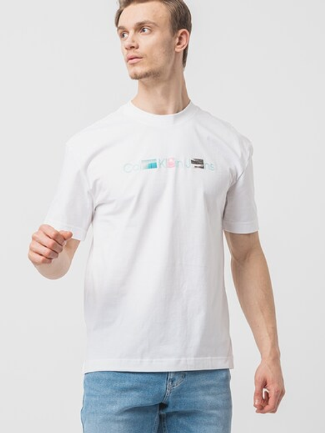 Футболка бавовняна чоловіча Calvin Klein Jeans J30J325195-YAF XL Біла (8720109354799) - зображення 4