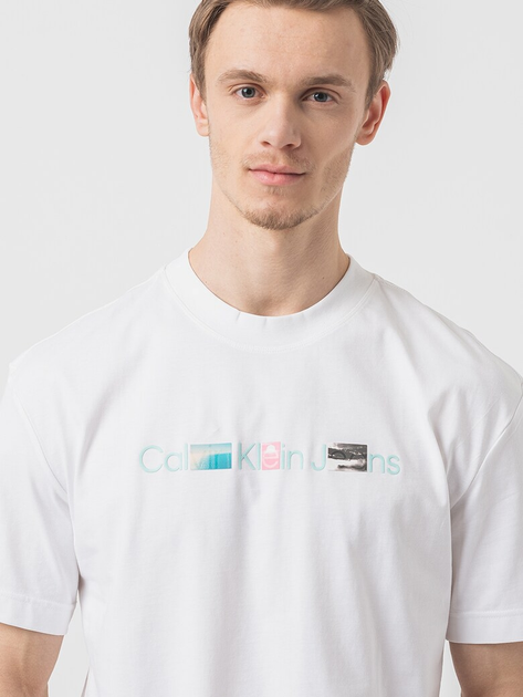 Футболка бавовняна чоловіча Calvin Klein Jeans J30J325195-YAF S Біла (8720109354362) - зображення 5