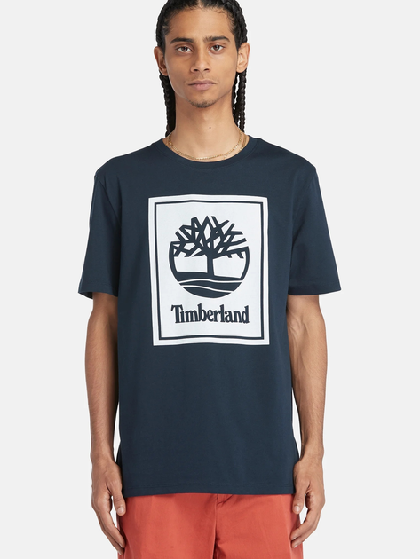 T-shirt męski bawełniany Timberland TB0A5WQQ L Niebieski (194902954230) - obraz 1